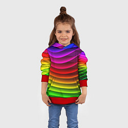 Толстовка-худи детская Color line neon pattern Abstraction Summer 2023, цвет: 3D-красный — фото 2