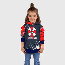 Толстовка-худи детская Umbrella Corporation Resident Evil Краски, цвет: 3D-синий — фото 2