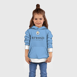 Толстовка-худи детская Manchester City Манчестер Сити Домашняя форма 2022, цвет: 3D-белый — фото 2