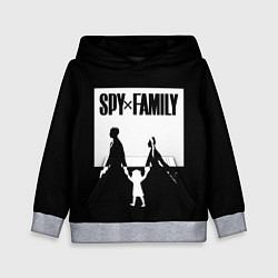 Детская толстовка Spy x Family: Семья шпиона черно-белая