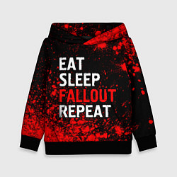 Толстовка-худи детская Eat Sleep Fallout Repeat Краска, цвет: 3D-черный
