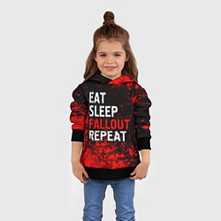 Толстовка-худи детская Eat Sleep Fallout Repeat Краска, цвет: 3D-черный — фото 2