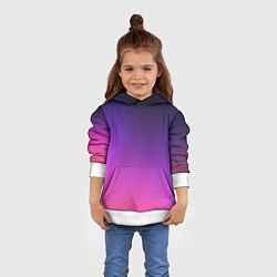 Толстовка-худи детская Розовофиолетовый градиент, цвет: 3D-белый — фото 2