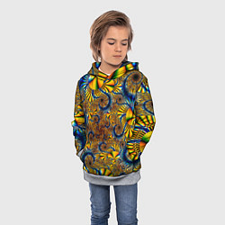 Толстовка-худи детская FRACTAL COLOR PATTERN, цвет: 3D-меланж — фото 2