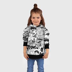 Толстовка-худи детская Евангелион паттерн, цвет: 3D-черный — фото 2