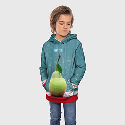 Толстовка-худи детская Груша - juicy pear, цвет: 3D-красный — фото 2