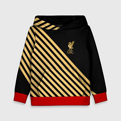Толстовка-худи детская Liverpool ливерпуль полосы, цвет: 3D-красный