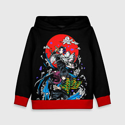 Толстовка-худи детская Шинобу Кочо Гию Томиока КЛИНОК РАССЕКАЮЩИЙ ДЕМОНОВ, цвет: 3D-красный