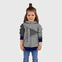 Толстовка-худи детская Lexus - серая абстракция, цвет: 3D-синий — фото 2