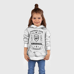 Толстовка-худи детская Arsenal Football Club Number 1 Legendary, цвет: 3D-белый — фото 2