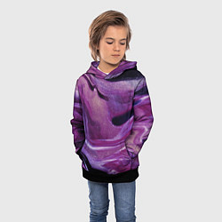 Толстовка-худи детская Фиолетовая текстура, цвет: 3D-черный — фото 2