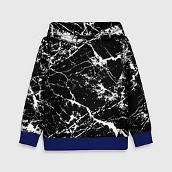 Толстовка-худи детская Текстура чёрного мрамора Texture of black marble, цвет: 3D-синий