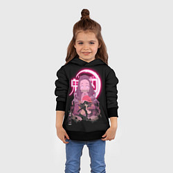 Толстовка-худи детская НЕЗУКО КЛИНОК, РАССЕКАЮЩИЙ ДЕМОНОВ NEZUKO, цвет: 3D-черный — фото 2