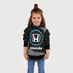 Толстовка-худи детская Honda в стиле Top Gear со следами шин на фоне, цвет: 3D-черный — фото 2