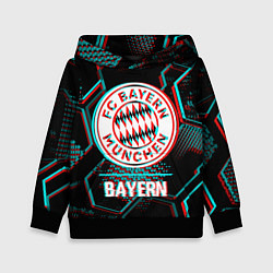 Толстовка-худи детская Bayern FC в стиле Glitch на темном фоне, цвет: 3D-черный