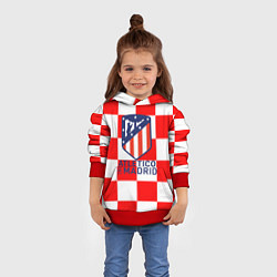 Толстовка-худи детская Atletico madrid кубики, цвет: 3D-красный — фото 2
