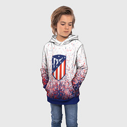 Толстовка-худи детская Atletico madrid logo брызги красок, цвет: 3D-синий — фото 2