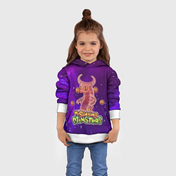 Толстовка-худи детская My singing monsters ЭПИЧЕСКИЙ ВУЖАС, цвет: 3D-белый — фото 2