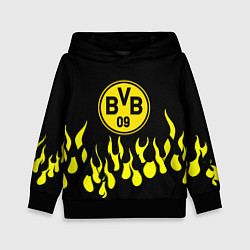 Толстовка-худи детская Borussia пламя, цвет: 3D-черный
