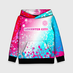 Толстовка-худи детская Leicester City Neon Gradient, цвет: 3D-черный