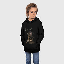 Толстовка-худи детская Big cat Maine Coon, цвет: 3D-черный — фото 2