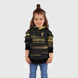 Толстовка-худи детская Liverpool в золотом цвете, цвет: 3D-черный — фото 2