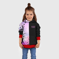 Толстовка-худи детская BLACKPINK HALF COLORS, цвет: 3D-красный — фото 2