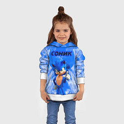 Толстовка-худи детская Sonic пламя, цвет: 3D-белый — фото 2