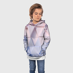 Толстовка-худи детская Треугольные элементы, цвет: 3D-белый — фото 2