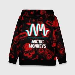 Толстовка-худи детская Arctic Monkeys Rock Glitch, цвет: 3D-черный