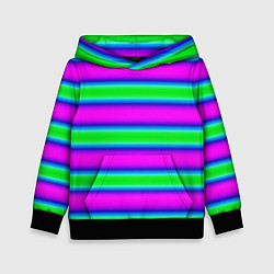 Детская толстовка Зеленый и фиолетовые яркие неоновые полосы striped