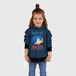 Толстовка-худи детская Little Sonic gotta go fast, цвет: 3D-черный — фото 2