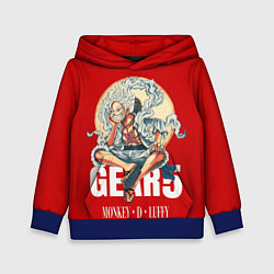 Толстовка-худи детская ЛУФФИ 5 ГИР ONE PIECE На луне, цвет: 3D-синий
