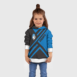 Толстовка-худи детская Фанат клуба Аталанта, цвет: 3D-белый — фото 2