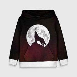 Детская толстовка Волк и луна Wolf and moon