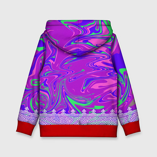 Детская толстовка Славянская рубаха с разводами / 3D-Красный – фото 2