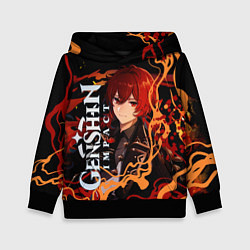 Толстовка-худи детская Дилюк-полуночный герой, цвет: 3D-черный