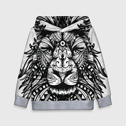 Детская толстовка Черно белый Африканский Лев Black and White Lion