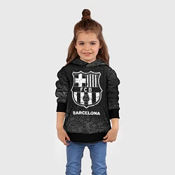 Толстовка-худи детская Barcelona с потертостями на темном фоне, цвет: 3D-черный — фото 2