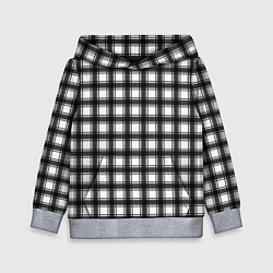 Толстовка-худи детская Black and white trendy checkered pattern, цвет: 3D-меланж