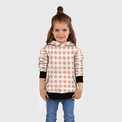 Толстовка-худи детская Light beige plaid fashionable checkered pattern, цвет: 3D-черный — фото 2