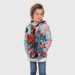 Толстовка-худи детская Кицунэ-маска, цвет: 3D-белый — фото 2