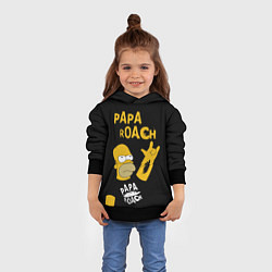 Толстовка-худи детская Papa Roach, Гомер Симпсон, цвет: 3D-черный — фото 2