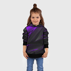Толстовка-худи детская Geometry Черный и фиолетовый, цвет: 3D-черный — фото 2
