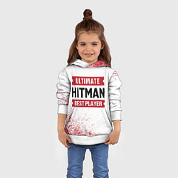 Толстовка-худи детская Hitman: красные таблички Best Player и Ultimate, цвет: 3D-белый — фото 2