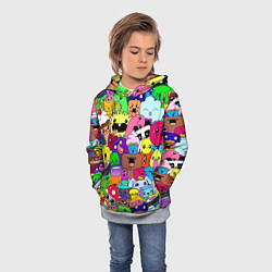 Толстовка-худи детская Монстрики Nastiprazdnik, цвет: 3D-меланж — фото 2