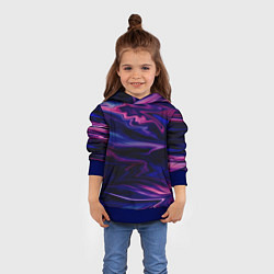 Толстовка-худи детская Фиолетово-розовый абстрактный узор, цвет: 3D-синий — фото 2
