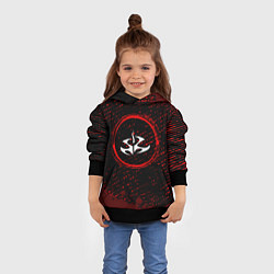 Толстовка-худи детская Символ Hitman и краска вокруг на темном фоне, цвет: 3D-черный — фото 2