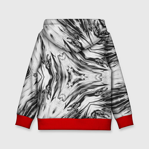 Детская толстовка Черно-белый абстрактный узор Трио / 3D-Красный – фото 2