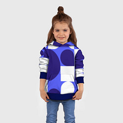 Толстовка-худи детская Абстрактный набор геометрических фигур - Синий фон, цвет: 3D-синий — фото 2